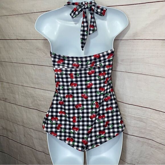 Hot Topic | Cherry Gingham Short Swimsuit | Size S/M - Picture 7 of 11